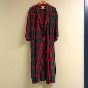 Vintage Eddie Bauer Plaid Cotton Robe — XXL Tall